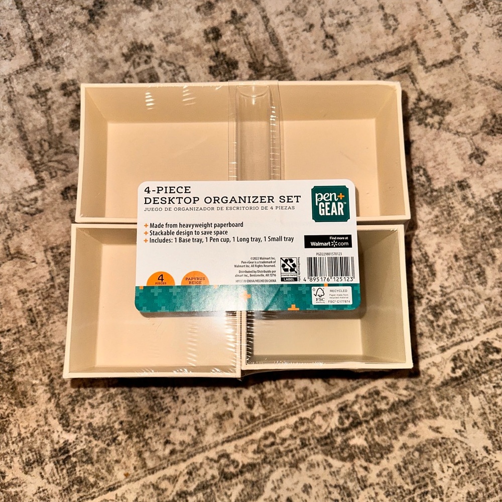 Cream Modular Storage Box Set for Organization